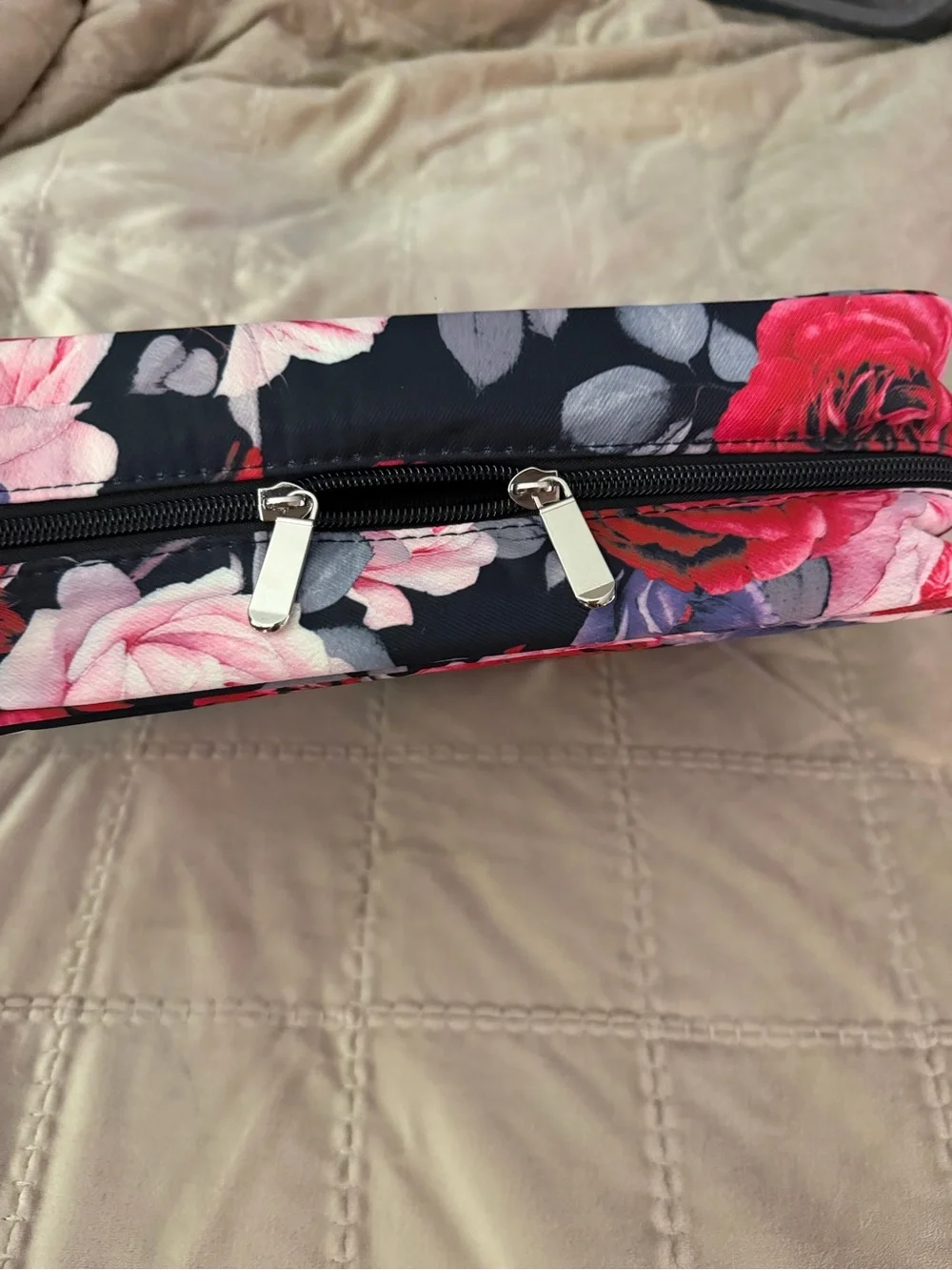 Large Floral Art Supply Organizer Case Colored Pencil Marker Storage Holder